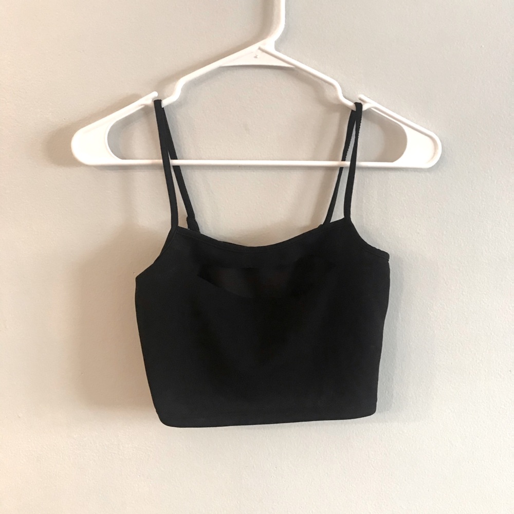 Black cut out crop top